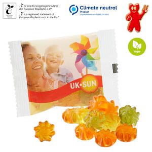 Veganes Wohlfühlfruchtgummi mit Aloe Vera im kompostierbaren Tütchen
