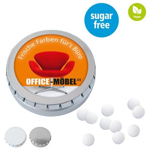 MINI-Drück-mich-Dose mit Pfefferminzpastillen