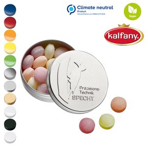 XS-Prägedose mit XS-Kalfany-Fruchtbonbons