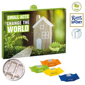 Premium Präsent-Adventskalender "Eco" BUSINESS mit Ritter Sport Schokowürfeln