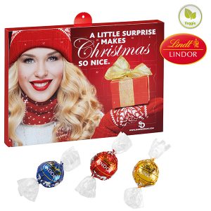 Premium Präsent-Adventskalender BUSINESS mit Lindt Lindor Kugel Mix