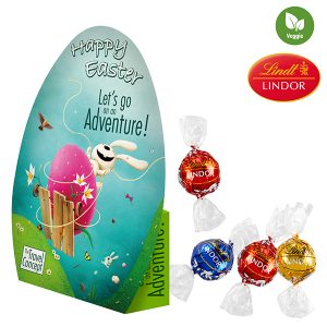 Konturen-Schachtel "Ei" mit Lindor Kugeln