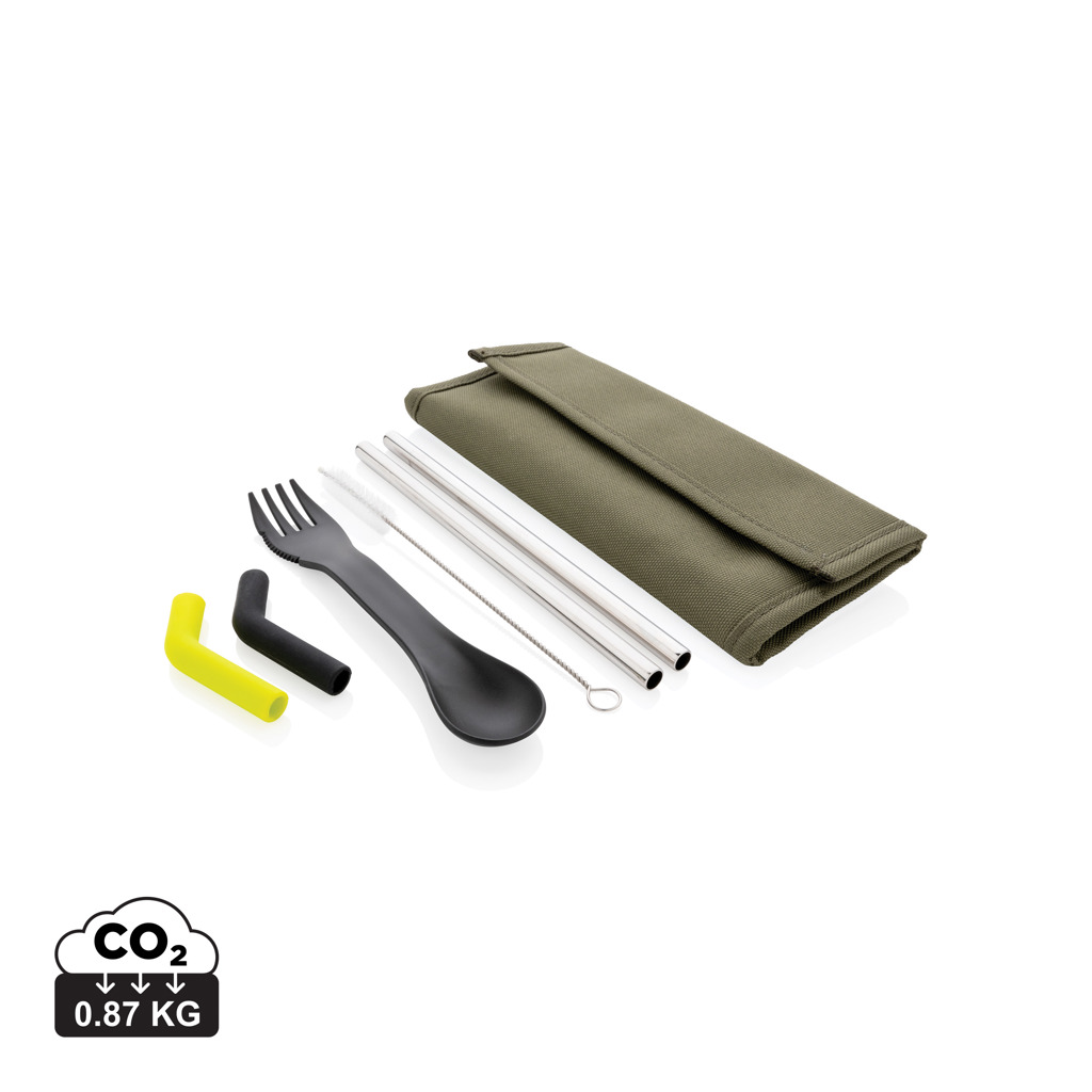 Tierra 2-teiliges Trinkhalm- und Besteckset – Bild 2