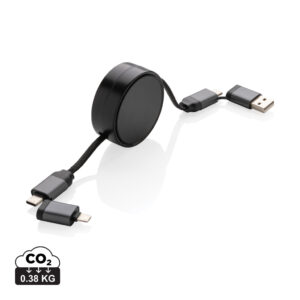 Terra aufrollbares 6-in-1 60W-Kabel aus RCS recyc. Aluminium