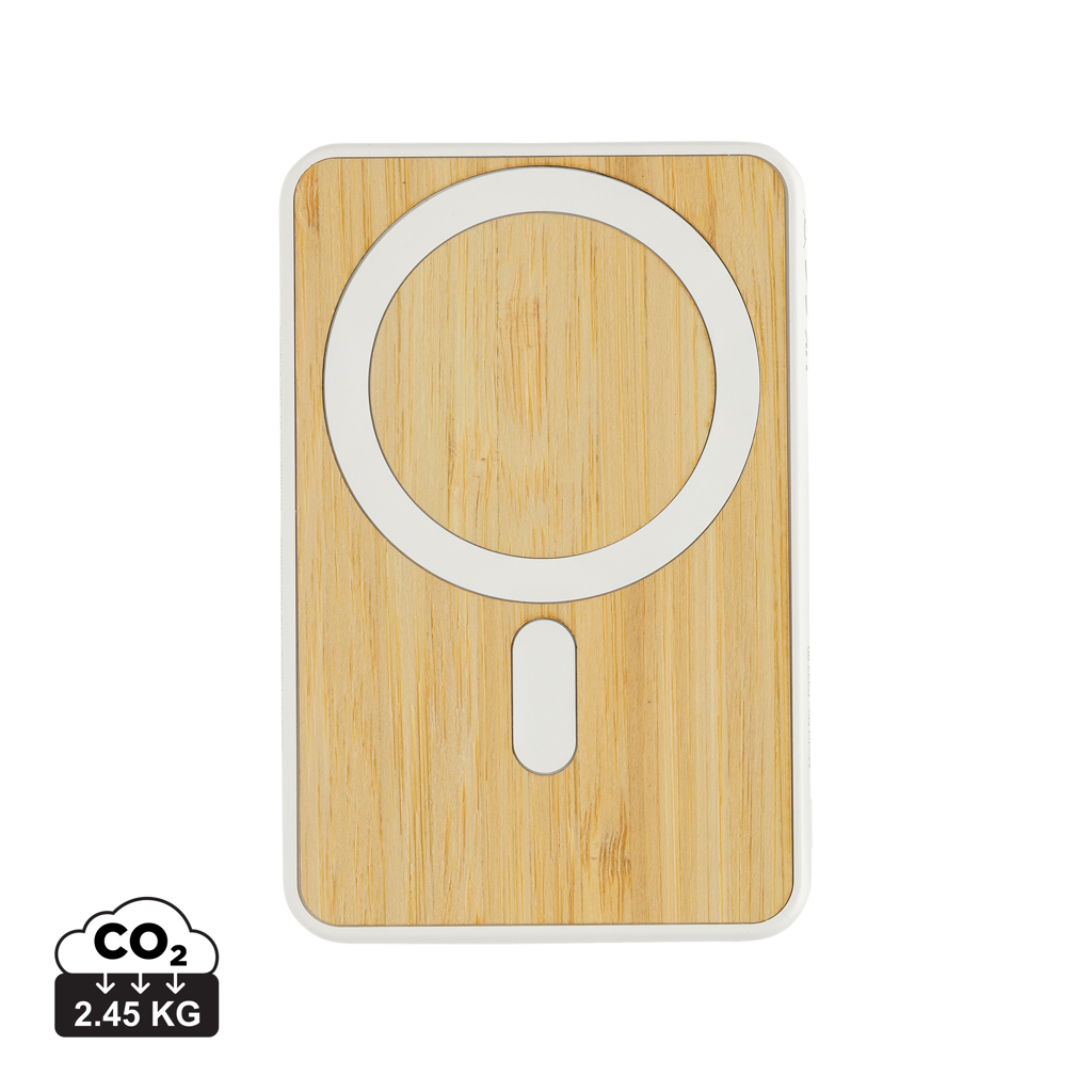 Zen 5000mAh 5W magnetische Bambus-Powerbank aus RCS rPlastik – Bild 2