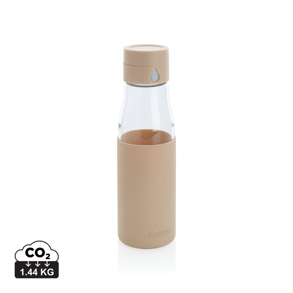 Ukiyo Trink-Tracking-Flasche aus Glas mit Hülle